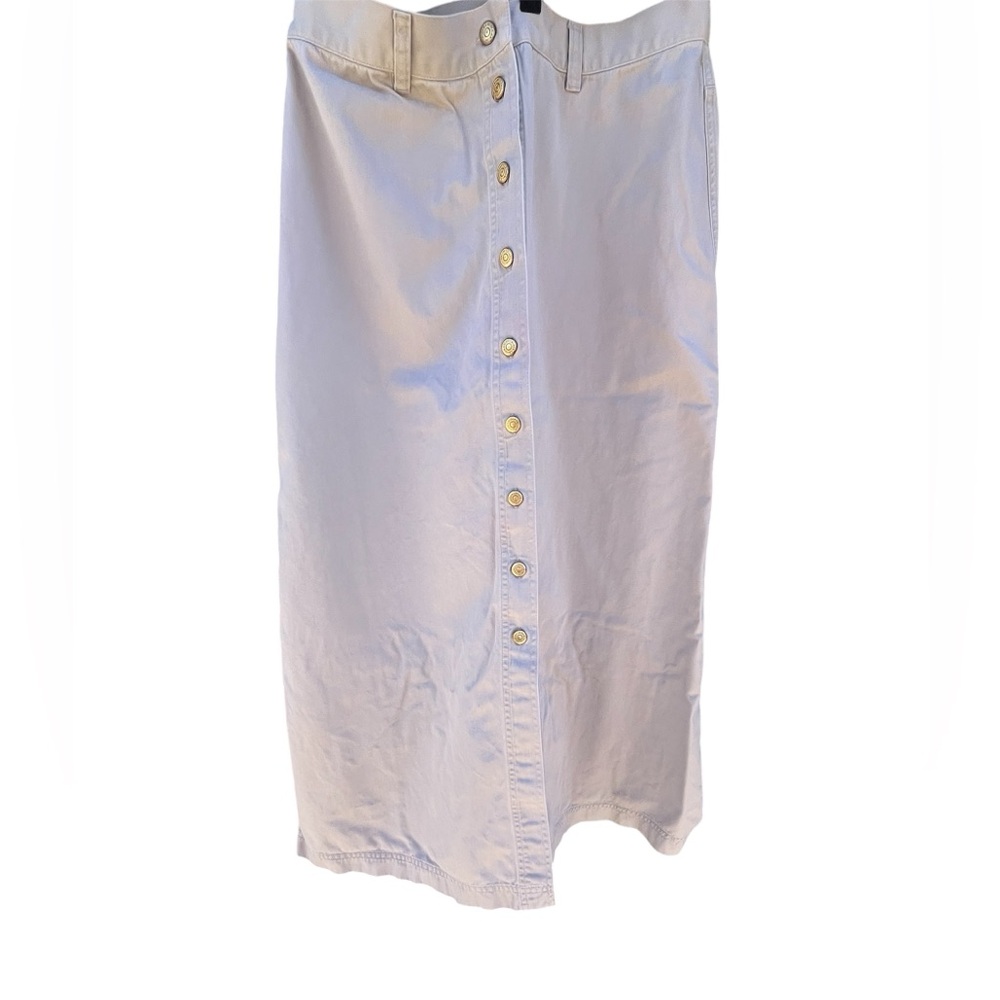 Lauren Ralph Lauren White Button-Front Midi Skirt | Classic Spring Preppy Style - Picture 6 of 12